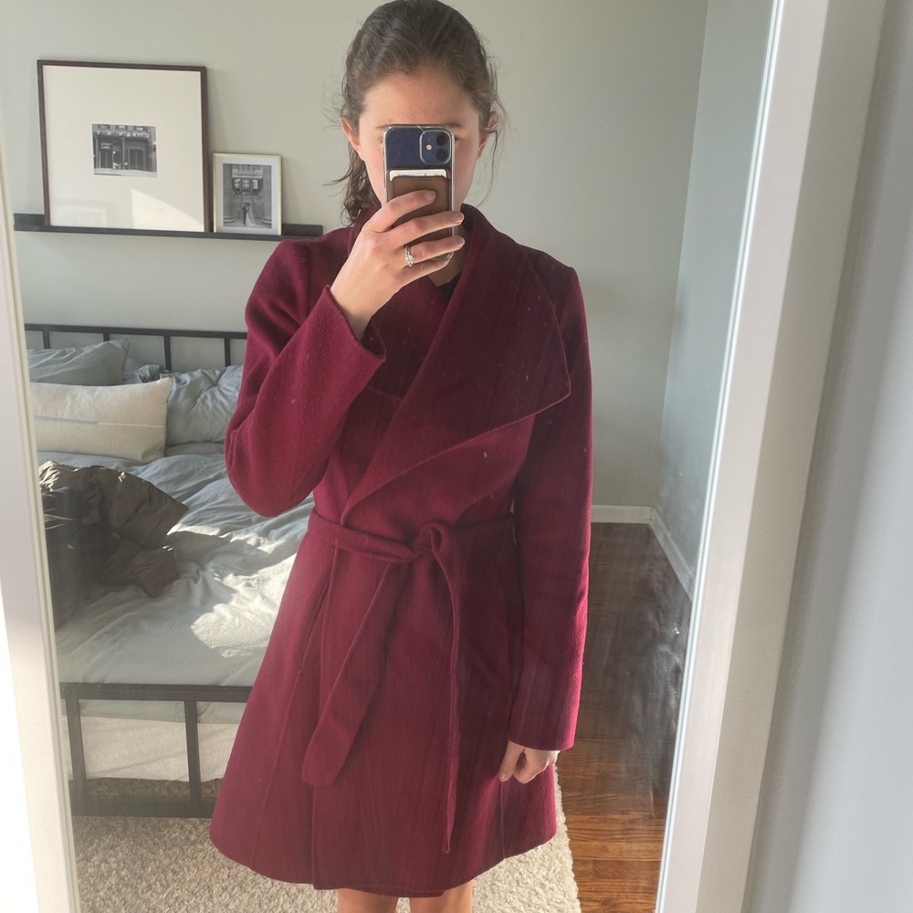 Banana Republic Burgundy Wool Coat
